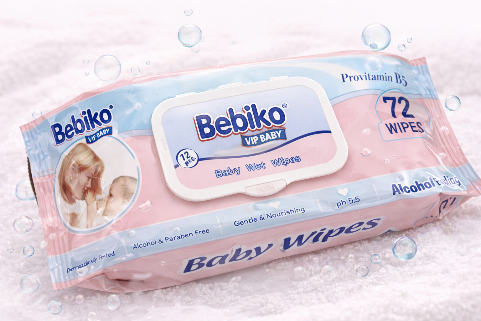 Bebiko VIP Baby Doekjes Pink – 72 stuks