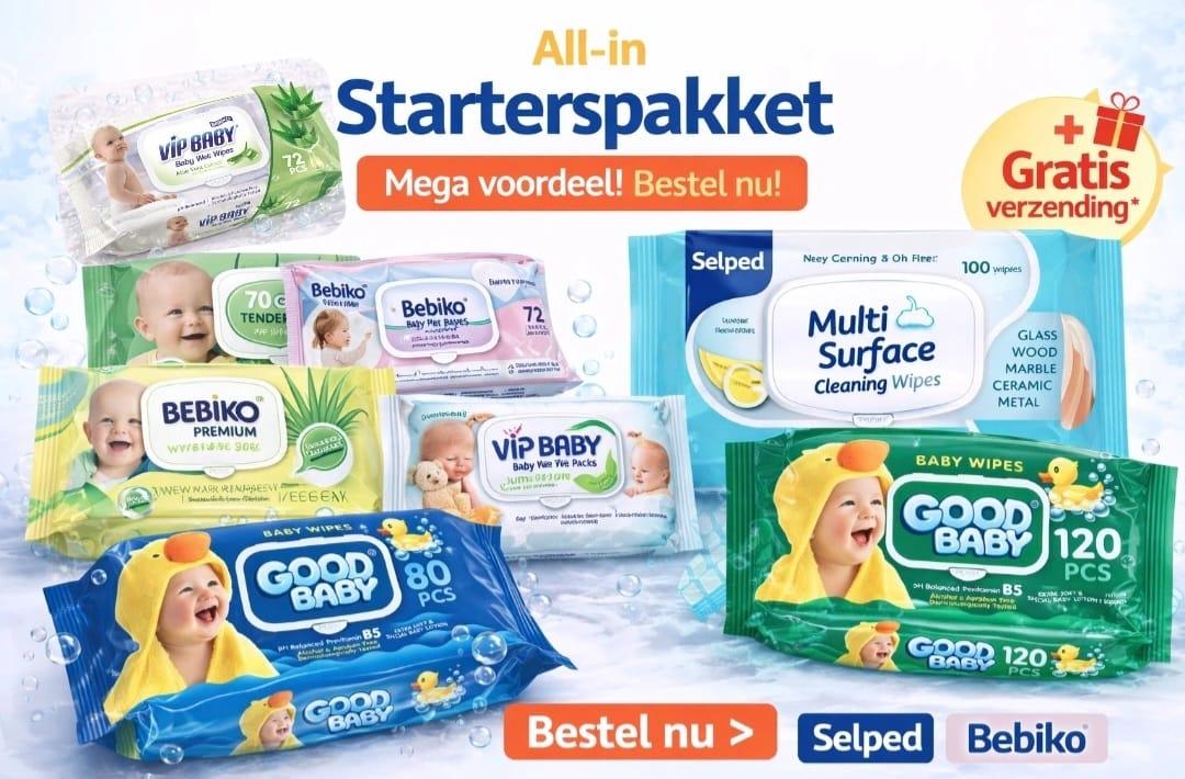 Starterspakket - Babydoekjes & Multi Surface Reinigingsdoekjes
